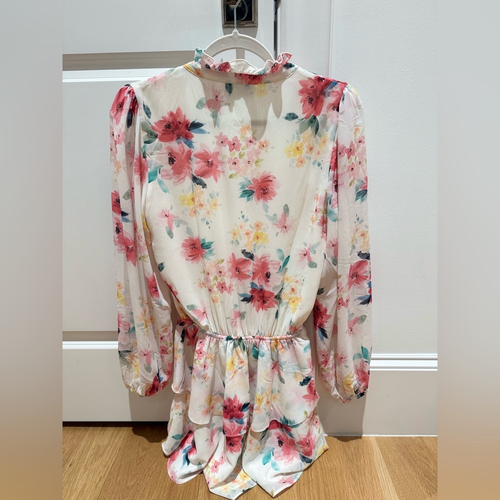 Yumi Kim Love Always in its Magic Ivory Floral Ruffle Mini Dress, Size M - Picture 4 of 7